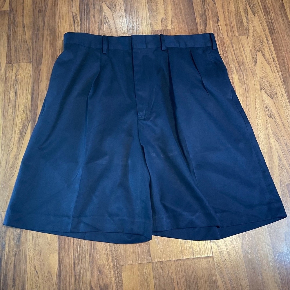 Polo Golf Ralph Lauren Shorts Mens 34 Navy Blue Pleated Polyester Performance